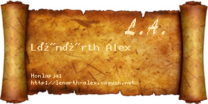 Lénárth Alex névjegykártya